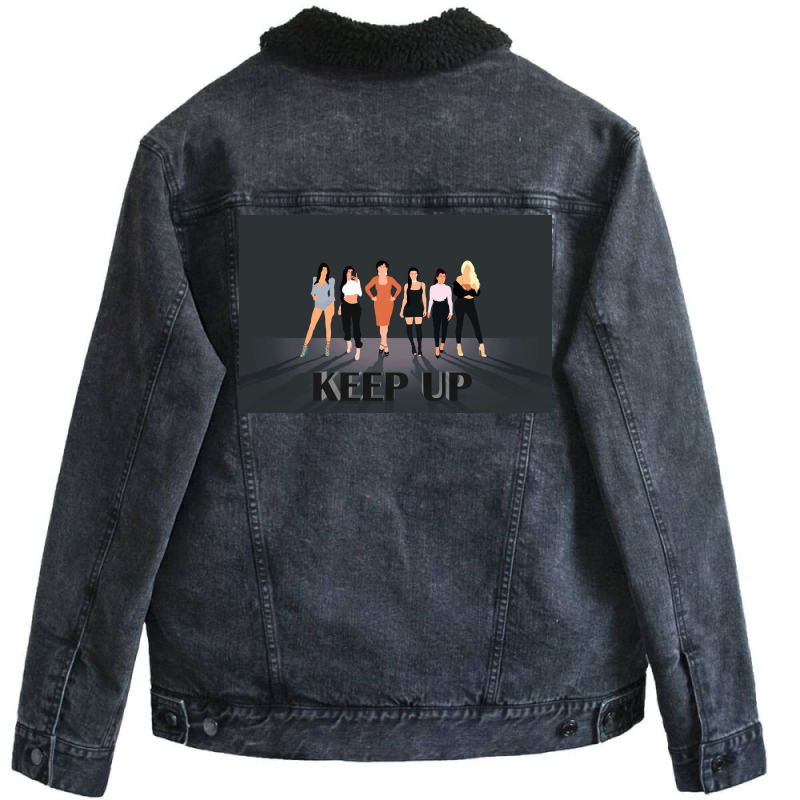 Keep Up Poster Aesthetic Unisex Sherpa-lined Denim Jacket | Artistshot