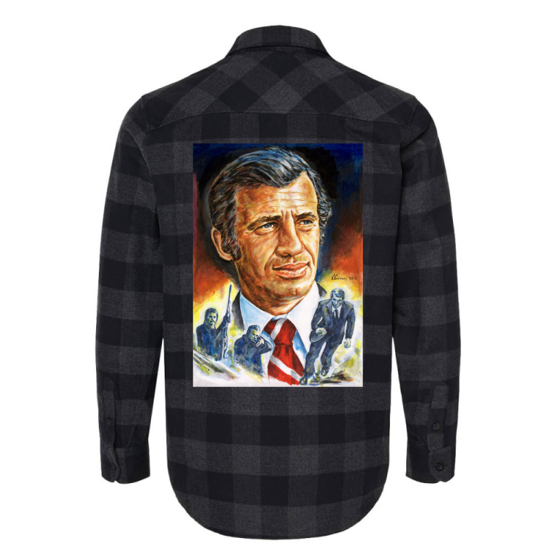 Jean Paul Belmondo Painting Portrait  T Stars Flannel Shirt | Artistshot