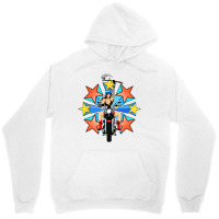 Retro Warrior Woman Biker Burst   Love Summer Unisex Hoodie | Artistshot