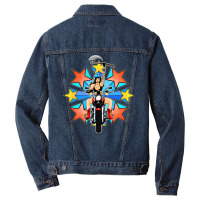 Retro Warrior Woman Biker Burst   Love Summer Men Denim Jacket | Artistshot