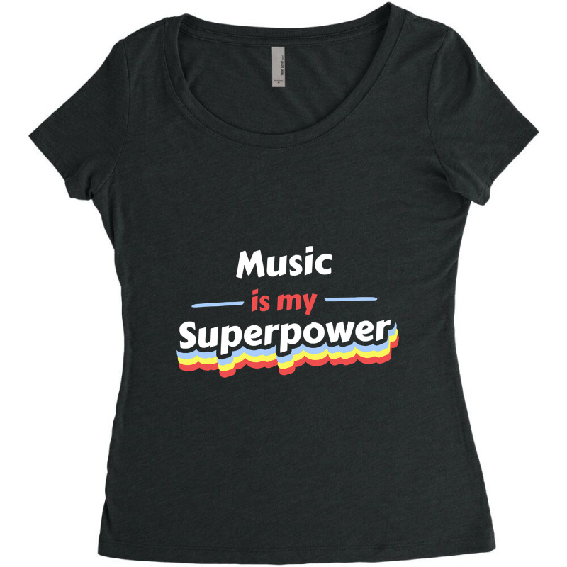 Trending Music Is My Superpower Women's Triblend Scoop T-shirt by Rios Arevalo | Artistshot