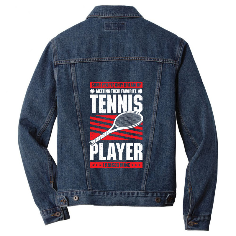 Tennis Dad Sport Father Gift Men Denim Jacket by MaxieKrist | Artistshot