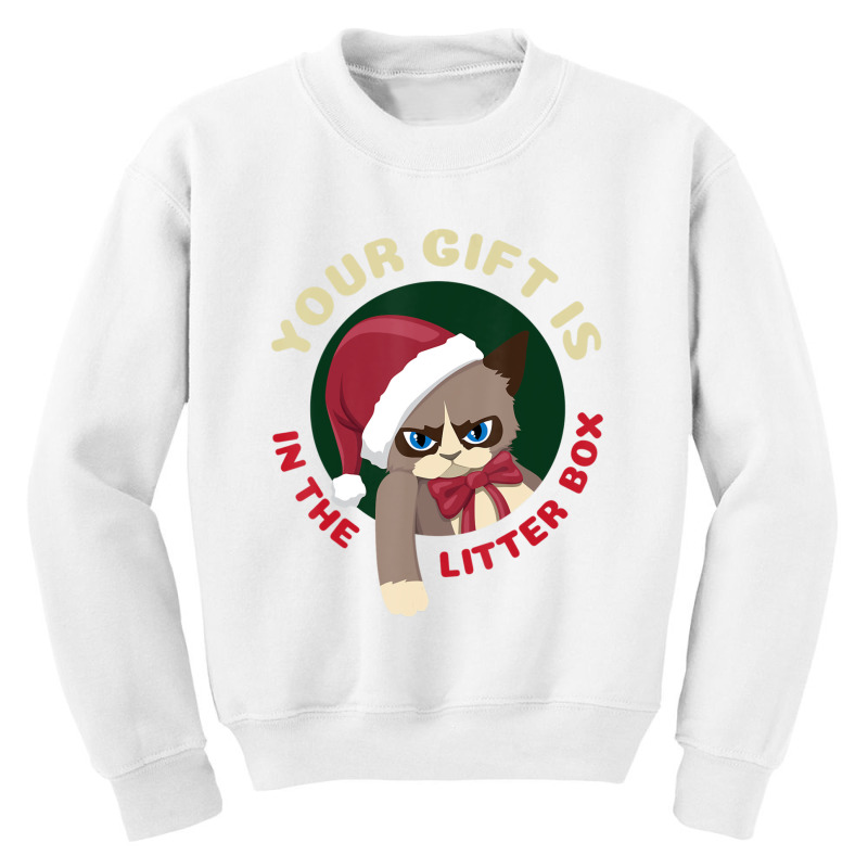 Hot Trend Your Christmas Is In The Litter Box Cat Christmas Youth Sweatshirt by Pannell Quintero | Artistshot