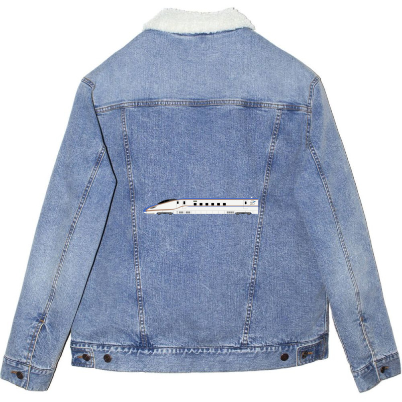 Shinkansen E7 Series Side View Unisex Sherpa-lined Denim Jacket | Artistshot