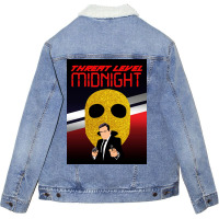 Threat Level Midnight Poster Vintage Unisex Sherpa-lined Denim Jacket | Artistshot