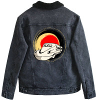 Shinkansen Japanese Bullet Train2 Unisex Sherpa-lined Denim Jacket | Artistshot