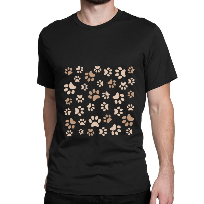 Seamless Light Brown Colored Paw Design 1 Classic T-shirt by JudithPlagmann | Artistshot