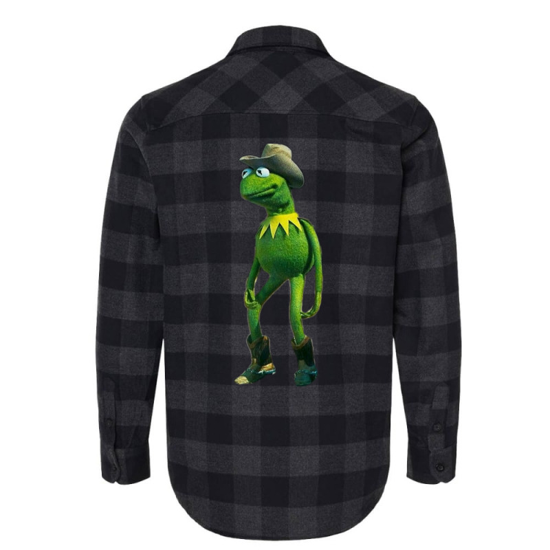 Shaelin Janae Cowboy Kermit   Green Blue Aesthetic Flannel Shirt by alheklupsm | Artistshot