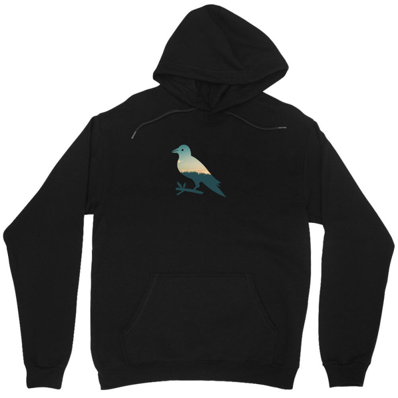 Colorful Forest Trees Under Calm Sky Crow Cute Crow Unisex Hoodie | Artistshot