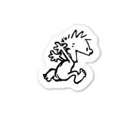 Calvin & Hobbes Comic Running Naked Sticker | Artistshot