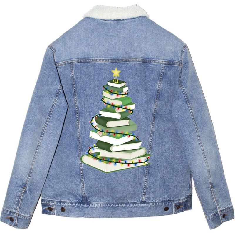 Bookmas Tree (christmas) Unisex Sherpa-lined Denim Jacket | Artistshot