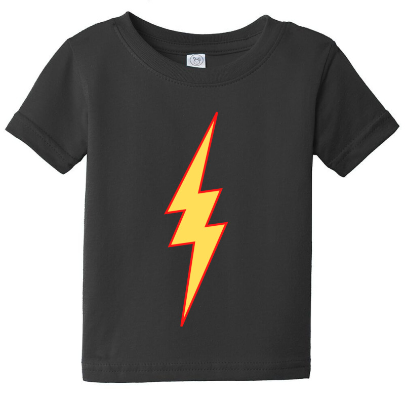 Lightning Bolt Graphic Superherovillain Yellow Red Black Standard Cost Baby Tee by RonaldLagman | Artistshot