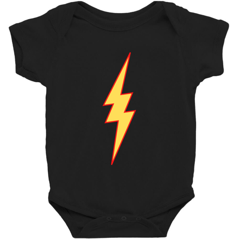 Lightning Bolt Graphic Superherovillain Yellow Red Black Standard Cost Baby Bodysuit by RonaldLagman | Artistshot