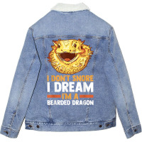 I Don't Snore I Dream I'm A Beraded Dragon Dragons T Shirt Unisex Sherpa-lined Denim Jacket | Artistshot