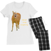 Hot Trend Never Stop Laughing! Funny Horse Painting Women's Pajamas Set | Artistshot