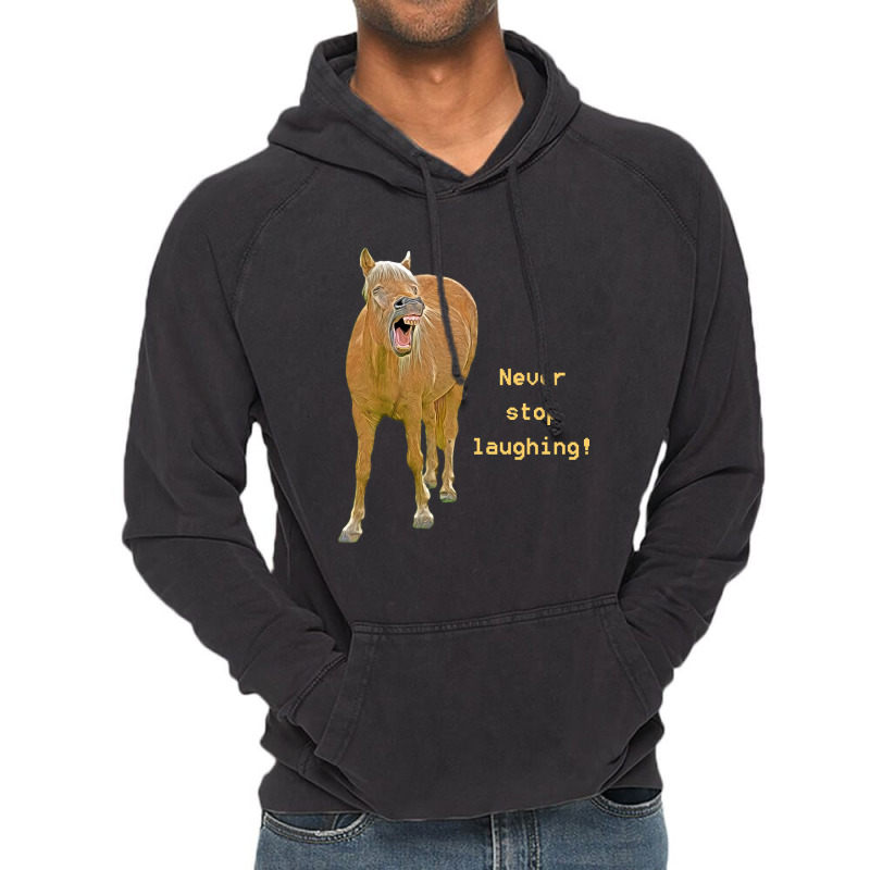 Hot Trend Never Stop Laughing! Funny Horse Painting Vintage Hoodie by Rios Arevalo | Artistshot