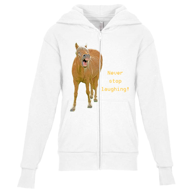 Hot Trend Never Stop Laughing! Funny Horse Painting Youth Zipper Hoodie by Rios Arevalo | Artistshot