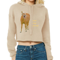 Hot Trend Never Stop Laughing! Funny Horse Painting Cropped Hoodie | Artistshot