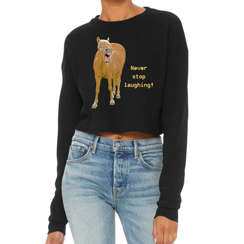 Hot Trend Never Stop Laughing! Funny Horse Painting Cropped Sweater by Rios Arevalo | Artistshot