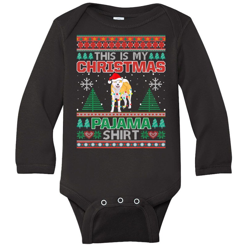 Trending This Is My Akita Inu Christmas Pajama Ugly Sweater Xmas Long Sleeve Baby Bodysuit by hongquangd | Artistshot