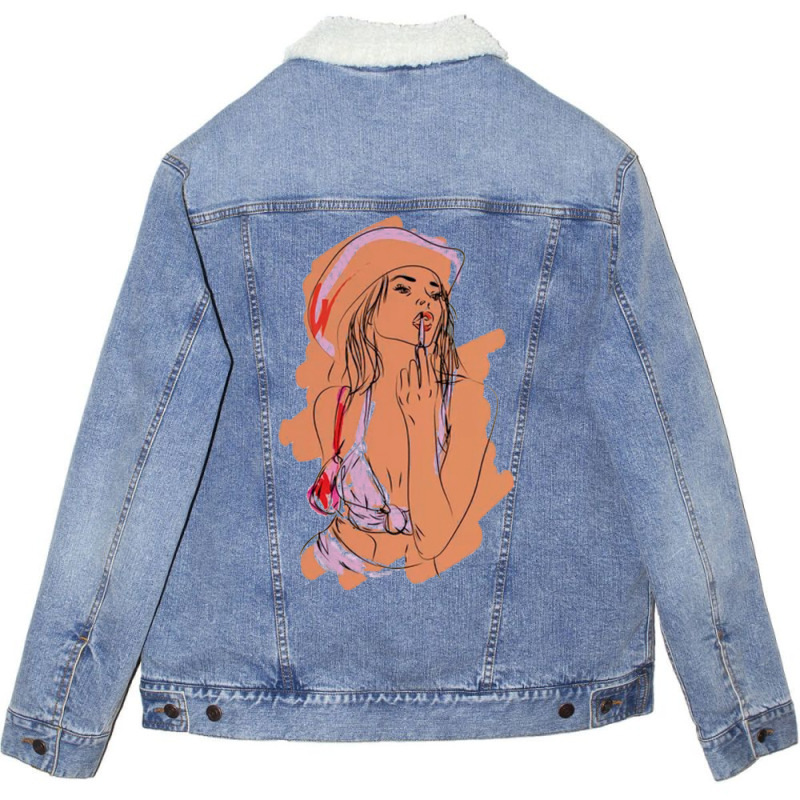 Cowgirl Art Kendall Jenner Unisex Sherpa-lined Denim Jacket | Artistshot