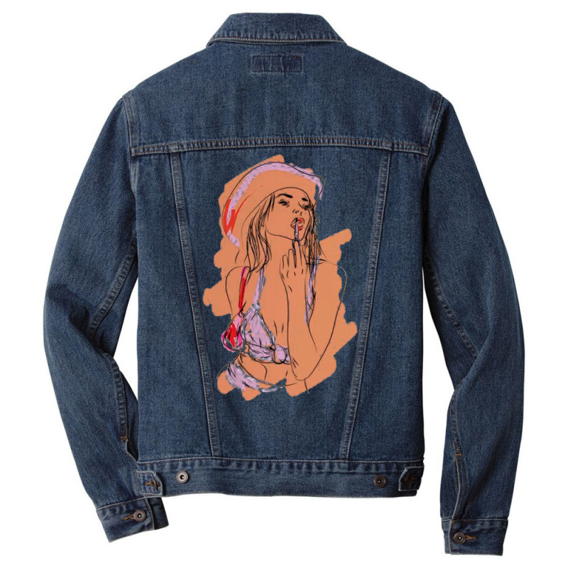 Cowgirl Art Kendall Jenner Men Denim Jacket | Artistshot