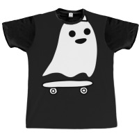 Skateboarding Ghost Cute Spooky Skating Graphic T-shirt | Artistshot