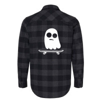 Skateboarding Ghost Flannel Shirt | Artistshot