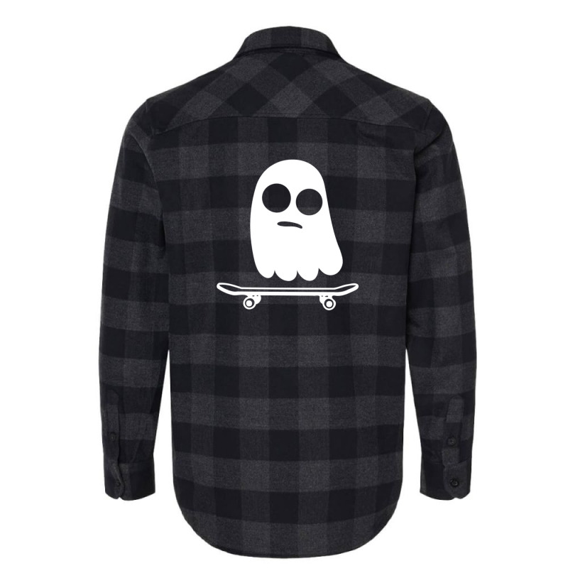 Skateboarding Ghost Flannel Shirt | Artistshot