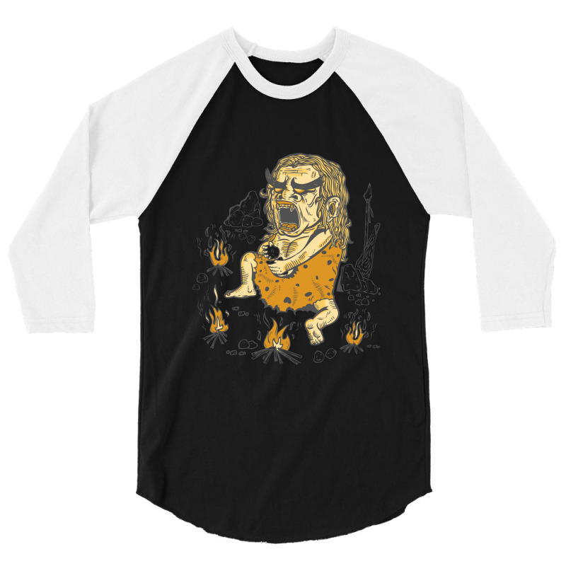 Prehistoric Pyromaniac 3/4 Sleeve Shirt by CHRISTIANKSON | Artistshot