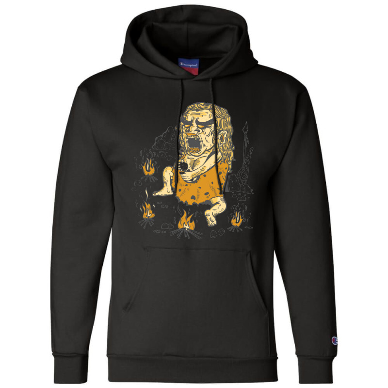 Prehistoric Pyromaniac Champion Hoodie by CHRISTIANKSON | Artistshot