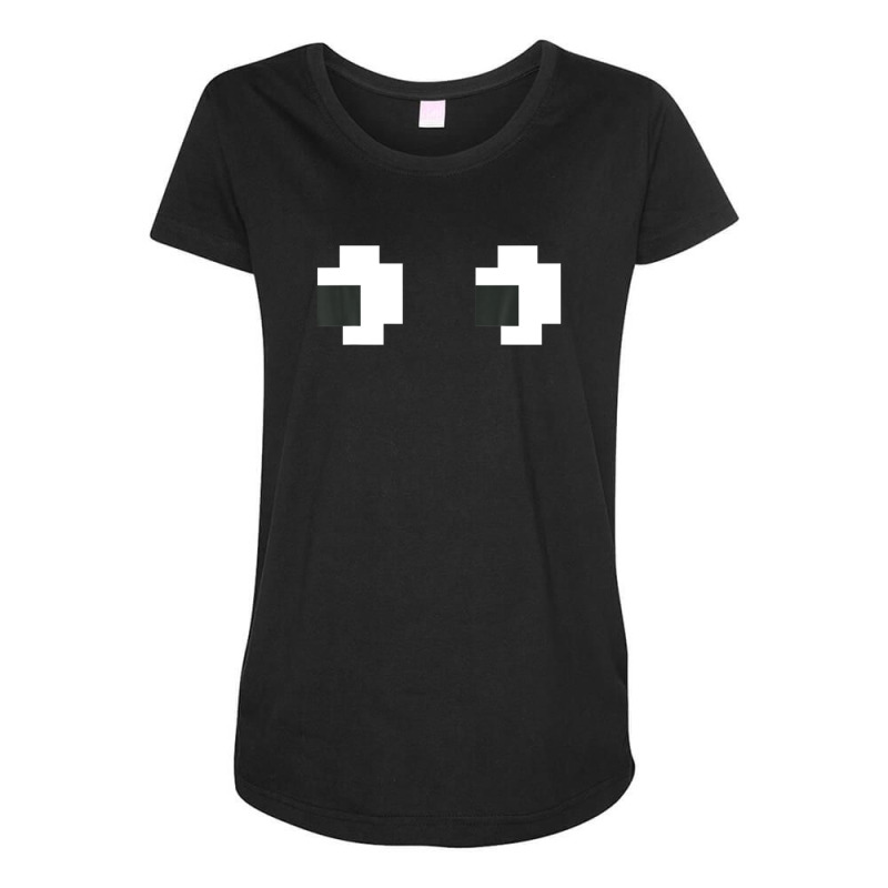 Retro Arcade 80s 8 Bit Game Ghost Halloween Group Costume Maternity Scoop Neck T-shirt by sromydivlevn | Artistshot