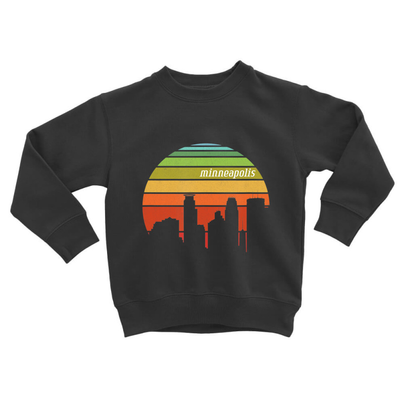 Trending Retro Minneapolis Minnesota Cityscape Toddler Sweatshirt | Artistshot