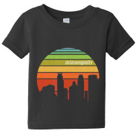 Trending Retro Minneapolis Minnesota Cityscape Baby Tee | Artistshot