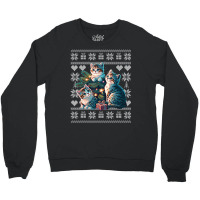 Cat Christmass Wocats Lover Ugly Xmas Crewneck Sweatshirt | Artistshot