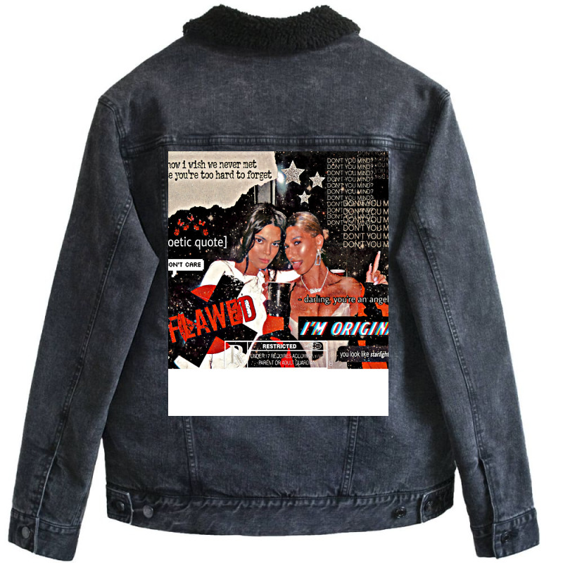 Dynamic Duo Collage Unisex Sherpa-lined Denim Jacket | Artistshot