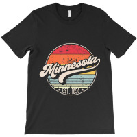 Trending Retro Minnesota Home State Mn Cool 70s Style Sunset T-shirt | Artistshot