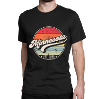 Trending Retro Minnesota Home State Mn Cool 70s Style Sunset Classic T-shirt | Artistshot