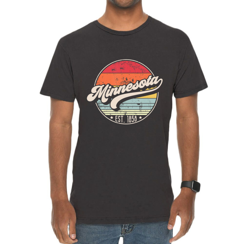 Trending Retro Minnesota Home State Mn Cool 70s Style Sunset Vintage T-shirt | Artistshot