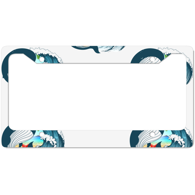 Ocean Heart License Plate Frame | Artistshot