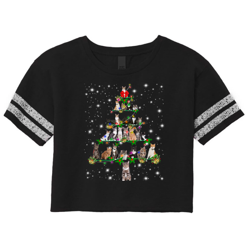 Cats Christmas Tree Ornament Decor Scorecard Crop Tee by blackeyestyx | Artistshot