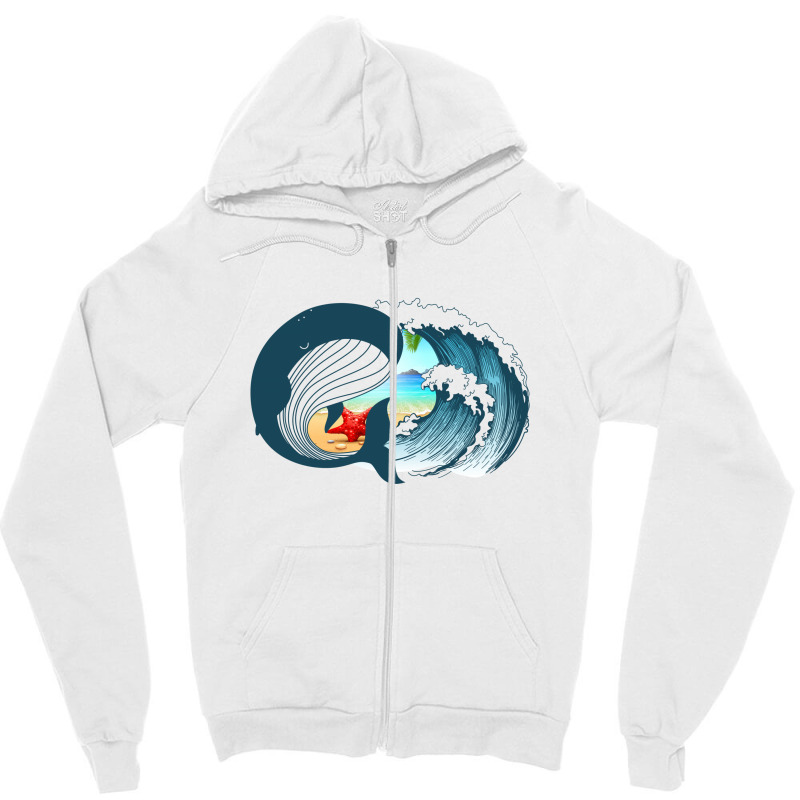 Ocean Heart Zipper Hoodie | Artistshot