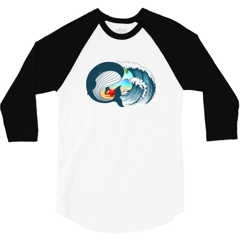 Ocean Heart 3/4 Sleeve Shirt | Artistshot