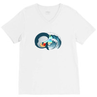 Ocean Heart V-neck Tee | Artistshot