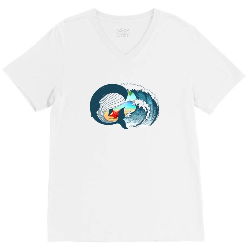 Ocean Heart V-neck Tee | Artistshot