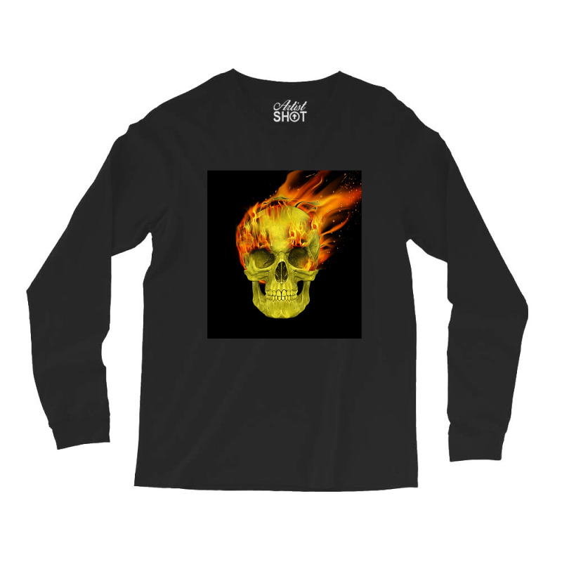 Skull Flame Long Sleeve Shirts | Artistshot