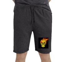 Skull Flame Vintage Short | Artistshot