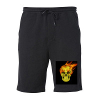 Skull Flame Fleece Short | Artistshot