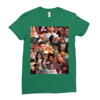 Parks And Recreation Collage Poster Green Ladies Fitted T-shirt | Artistshot