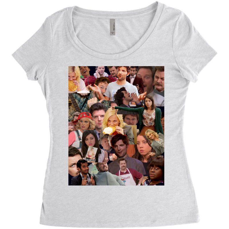 Parks And Recreation Collage Poster Green Women's Triblend Scoop T-shirt by szylkoarowv | Artistshot